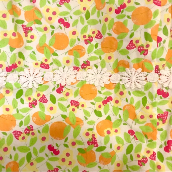 Lilly Pulitzer Dress Orange Cherry Daisy Girls 14 - Picture 3 of 4